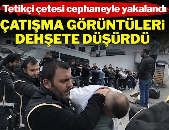 Cephaneyle yakalanan motosikletli tetikçi çetesinin çatışma görüntüleri ortaya çıktı
