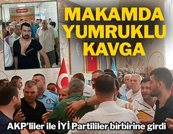 AKP’liler ile İYİ Partililer birbirine girdi! Yumruklar havada uçuştu